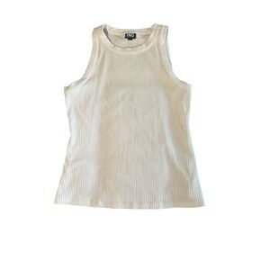 INC International Concepts Ribbed Tank Top Women's Size L White Sleeveless